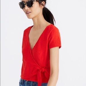 Madewell Rivet & Thread wrap tie top